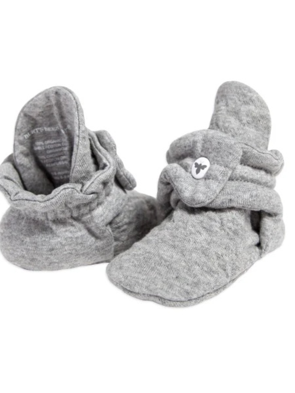 Soft Grey Baby Booties - Burt’s Bees